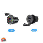 شارژر اینترنال گرد USB و TYPE C کلیددار ولت متر دار QC 3.0 - Image 3