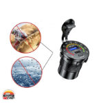 شارژر اینترنال گرد USB و TYPE C کلیددار ولت متر دار QC 3.0 - Image 4