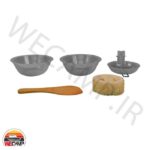 ست مسافرتی قابلمه دو نفره 10 تکه (بهمراه 3عدد کاسه، کفگیر و اسکاچ)  pot set - Image 3