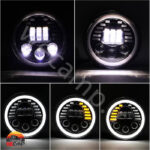 چراغ بلوری گرد دور نئون مدل عنکبوتی 7inch Round Led Headlight - Image 6