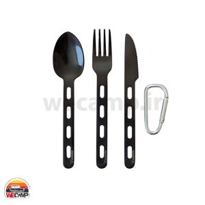 ست قاشق چنگال چاقو تیتانیوم بلک دیر Black Deer steel fork and spoon set