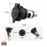 فیش مادگی فندکی خودرو 24-12 ولت مدل روپنلی ضدآب درپوش‌دار - Image 3