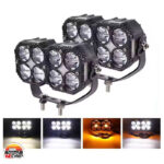 پروژکتور دو رنگ 8 لنز دو ردیفه چشمک زن دسته سيم دار مدل SYG-160W - Image 4