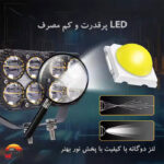 پروژکتور دو رنگ 8 لنز دو ردیفه چشمک زن دسته سيم دار مدل SYG-160W - Image 3