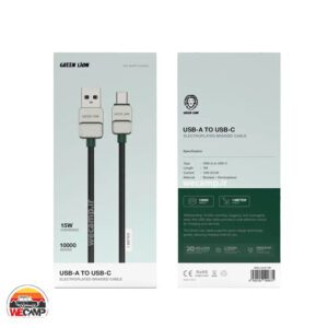 کابل USB-A به USB-C بافته شده و الکتروپلیت شده گرین لاین Green Lion