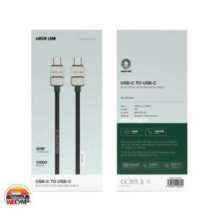 کابل USB-C به USB-C بافته شده و الکتروپلیت شده گرین لاین Green Lion