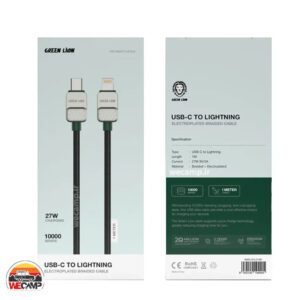 کابل USB-C به لایتنینگ بافته شده و الکتروپلیت شده گرین لاین Green Lion