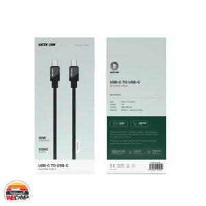 کابل شارژ سیلیکونی 60 وات USB-C به USB-C گرین لاین