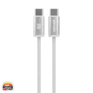 کابل 60 وات بافته‌شده USB-C به USB-C پرودو مدل Powerology W60CC1
