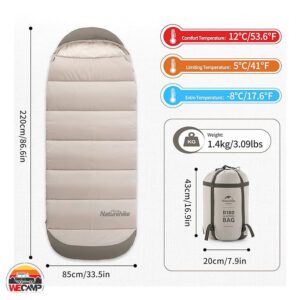 کیسه خواب کمپینگ یک نفره سه فصل نیچرهایک مدل Naturehike B180