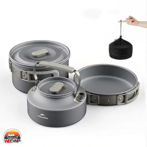 ست ظروف آشپزی کمپینگ 3 تکه نیچرهایک مدل Naturehike CNK2450CF010-3