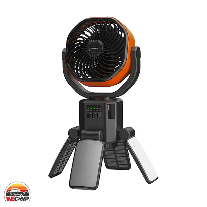Porodo-SUNCHARGE-PDLFSTFNBKOG-outdoor-solar-fan-01 پنکه خورشیدی پرودو SUNCHARGE