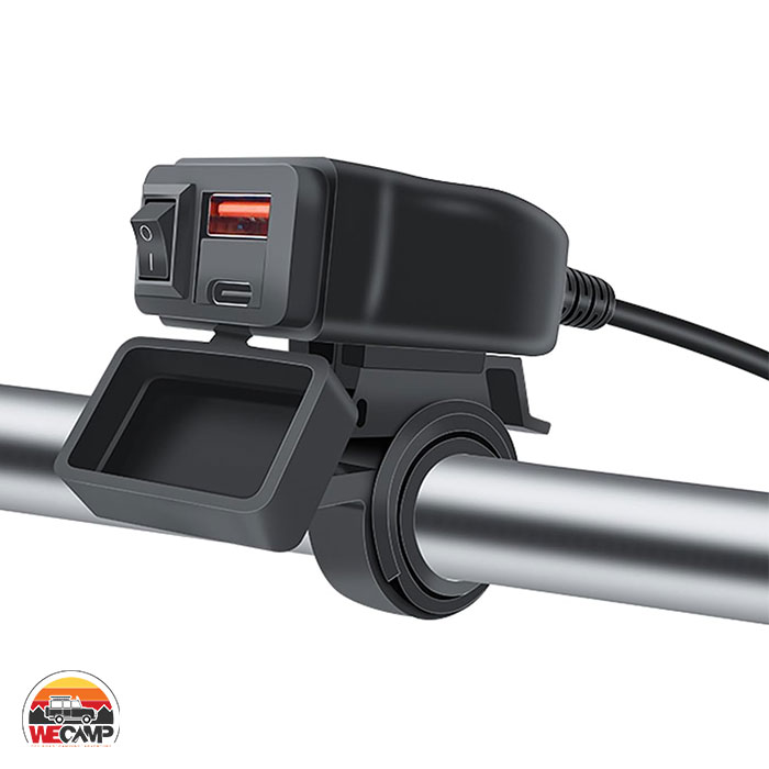 motorcycle-dual-port-USB-fast-charge-charger-01 شارژر USB دوحالته موتورسیکلت