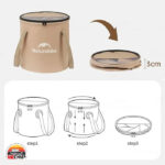 سطل تاشو 10 لیتری درب‌دار نیچرهایک CNK2350CF010