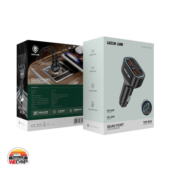 شارژر فندکی گرین لاین Quad Port